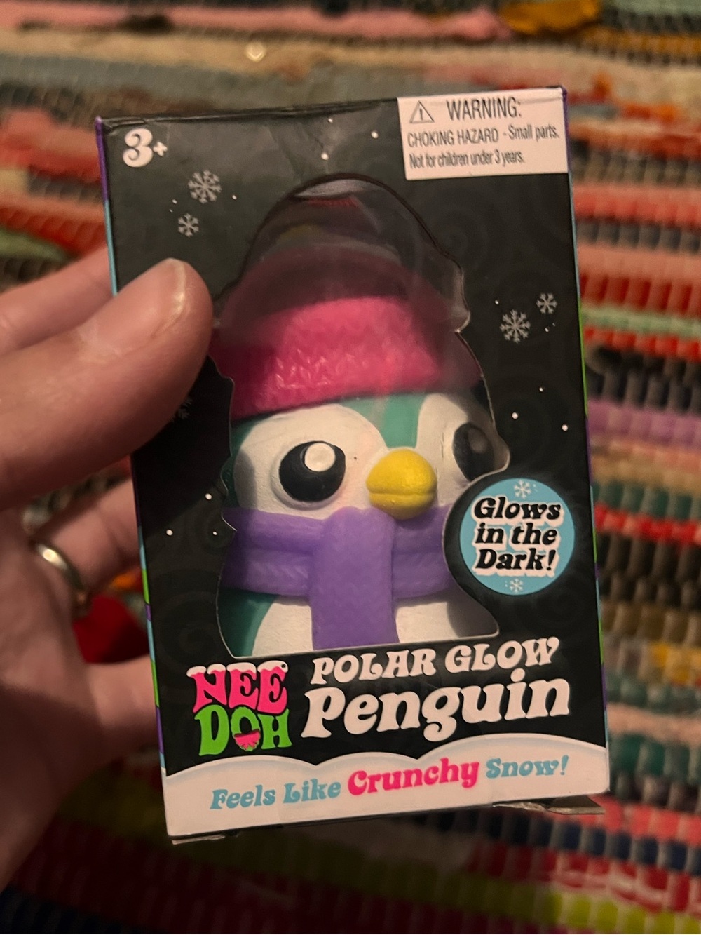 Rare NeeDoh Polar Glow Penguin Plush Toy